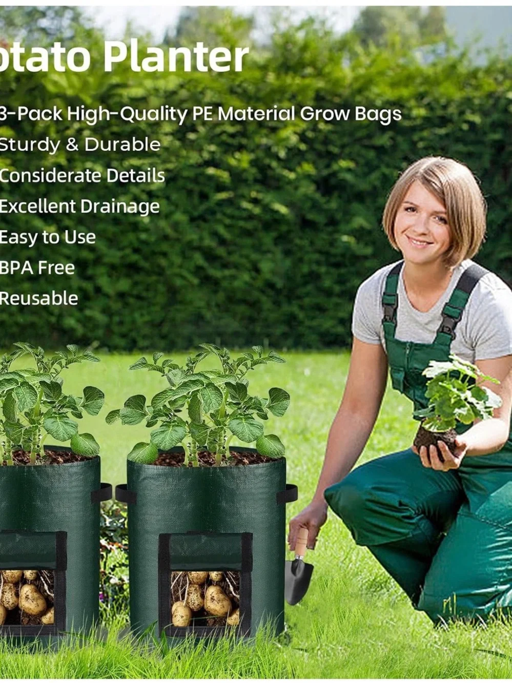 10 Gallon 3-Pack Potato Grow Bags